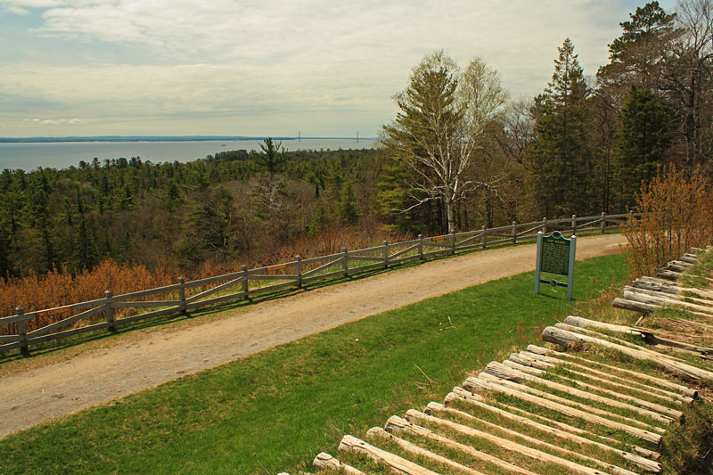 the bridge view from fort holmes mackinac island